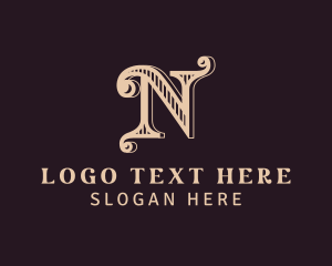 Luxury Cursive Letter N logo