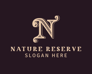 Luxury Cursive Letter N logo design