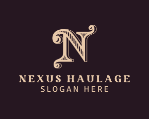 Luxury Cursive Letter N logo design