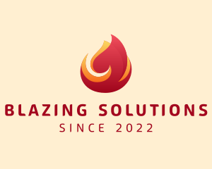 Flame Blazing Heat logo design