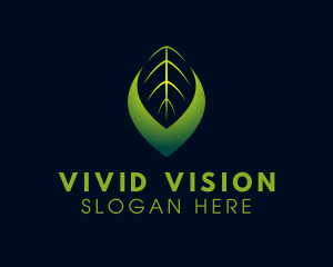 Modern Leaf Letter V logo design