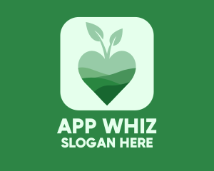 Organic Apple Heart App logo design