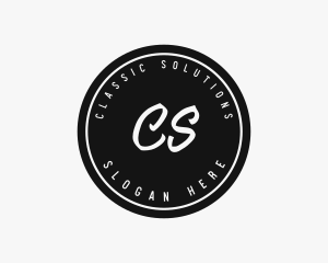 Classic Retro Circle Boutique logo design