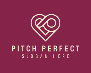 Heart Loop Letter P logo design