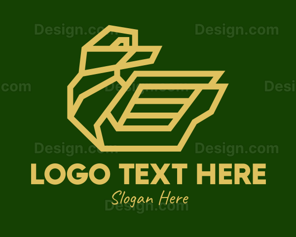 Gold Geometric Duck Logo