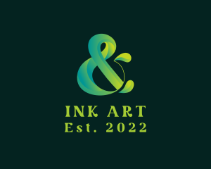 Green Ampersand Calligraphy logo