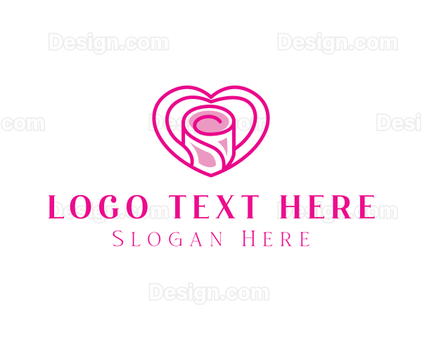 Pink Heart Rose Logo