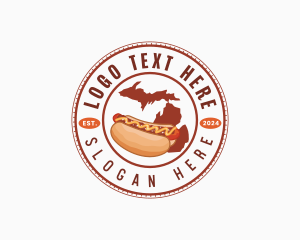 Michigan Hotdog Food Logo