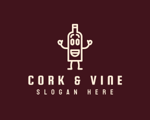 Wacky Wine Bottle logo design