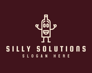 Wacky Wine Bottle logo design