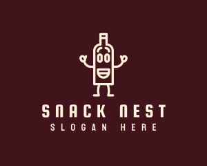 Wacky Wine Bottle logo design