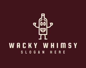 Wacky Wine Bottle logo design