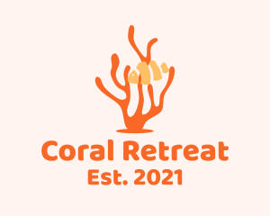 Orange Clownfish Coral logo