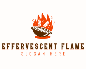 Flame Grill Skewers logo design