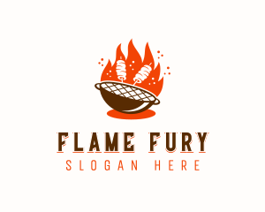 Flame Grill Skewers logo design