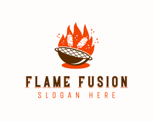 Flame Grill Skewers logo design