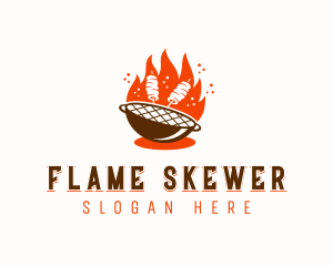 Flame Grill Skewers logo design