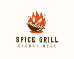 Flame Grill Skewers logo design