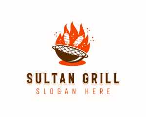 Flame Grill Skewers logo design