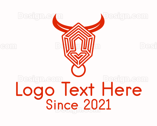 Hexagon Bull Maze Logo