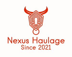 Hexagon Bull Maze logo design