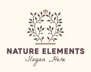 Nature Plant Crown logo design