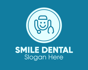 Blue Smiley Healthcare Professional logo design