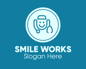 Blue Smiley Healthcare Professional logo design