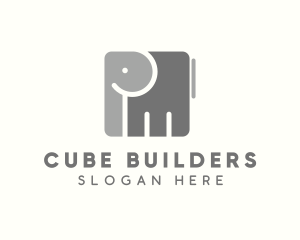 Wildlife Cube Elephant logo design