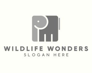 Wildlife Cube Elephant logo design