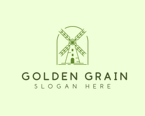 Windmill Grain Wheat logo design