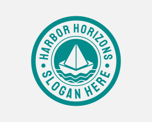 Paper Sailboat Badge logo design