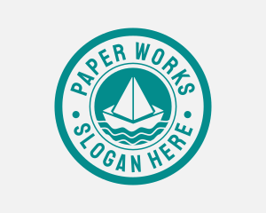 Paper Sailboat Badge logo design