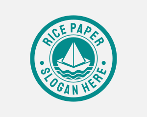 Paper Sailboat Badge logo design