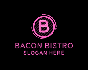 Glowing Neon Club Bistro logo design