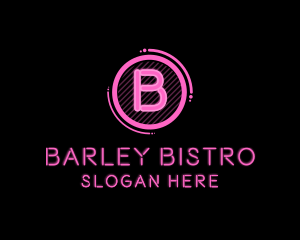 Glowing Neon Club Bistro logo design