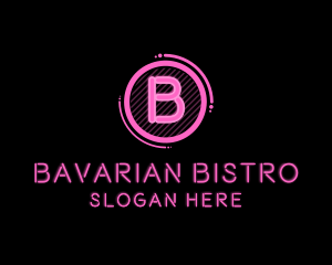 Glowing Neon Club Bistro logo design