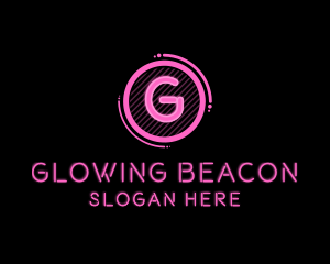 Glowing Neon Club Bistro logo design