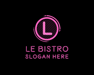 Glowing Neon Club Bistro logo design