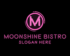 Glowing Neon Club Bistro logo design