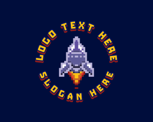 Pixel Space Rocket logo