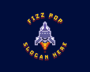 Pixel Space Rocket logo design