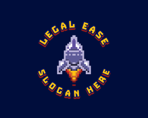 Pixel Space Rocket logo