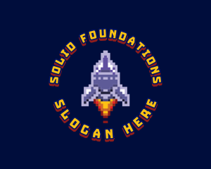 Pixel Space Rocket logo