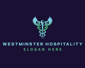 Caduceus Medical Wing Snake logo design