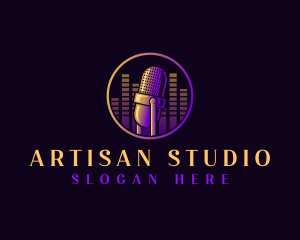 Microphone Podcast Studio logo design