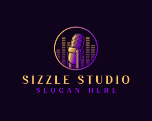 Microphone Podcast Studio logo design