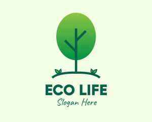 Green Eco Tree logo design