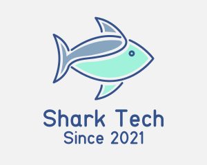 Shark Fish Aquatic logo design