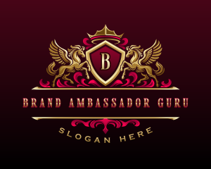 Luxury Pegasus Crest logo design